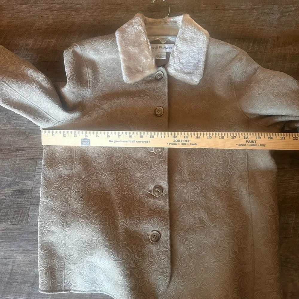 Rena Rowan Beige Teddy Jacket with Faux Fur Collar